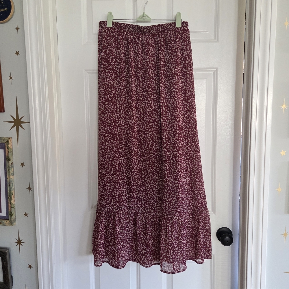 Fall Floral Maxi Skirt
